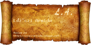 Lóczi Armida névjegykártya